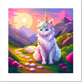 Pixel Princess Unicorn Kitty Posters and Art